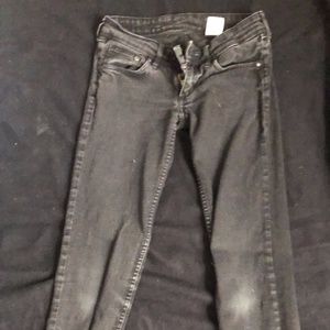 H&M Super Skinny Super Low Waist Black Jeans